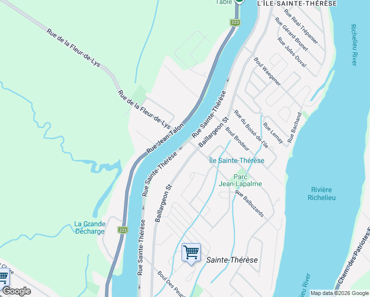 map of restaurants, bars, coffee shops, grocery stores, and more near 1080 Rue Sainte-Thérèse in Saint-Jean-sur-Richelieu