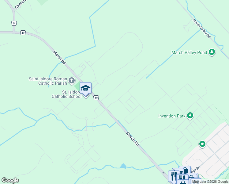 map of restaurants, bars, coffee shops, grocery stores, and more near 123 Tonic Crescent in Ottawa