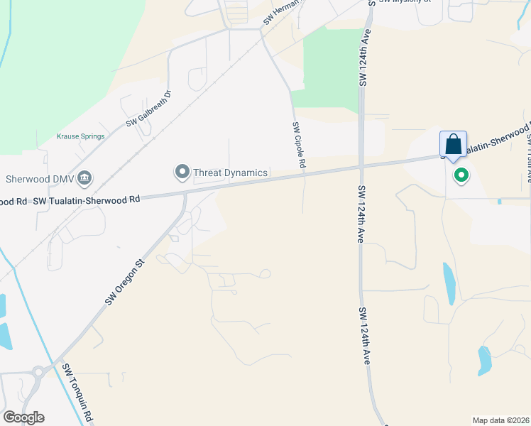 map of restaurants, bars, coffee shops, grocery stores, and more near 21133 Southwest Cipole Road in Sherwood