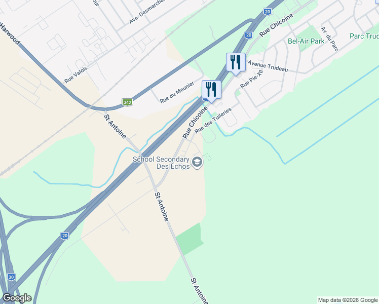 map of restaurants, bars, coffee shops, grocery stores, and more near 916 Rue de Clichy in Vaudreuil-Dorion
