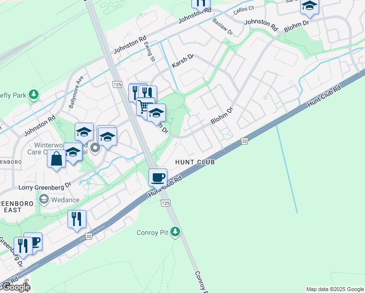 map of restaurants, bars, coffee shops, grocery stores, and more near 16 Briston Private in Ottawa