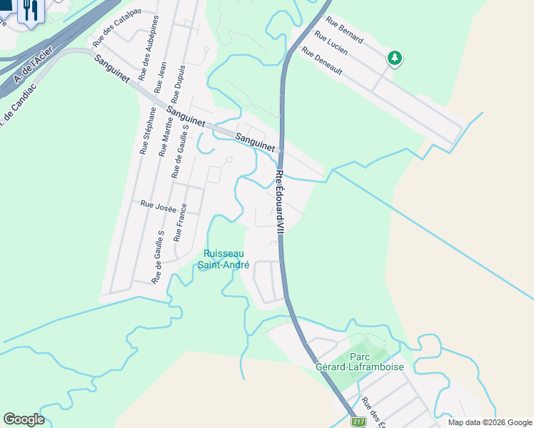 map of restaurants, bars, coffee shops, grocery stores, and more near 1982 Route Édouard VII in Saint-Philippe
