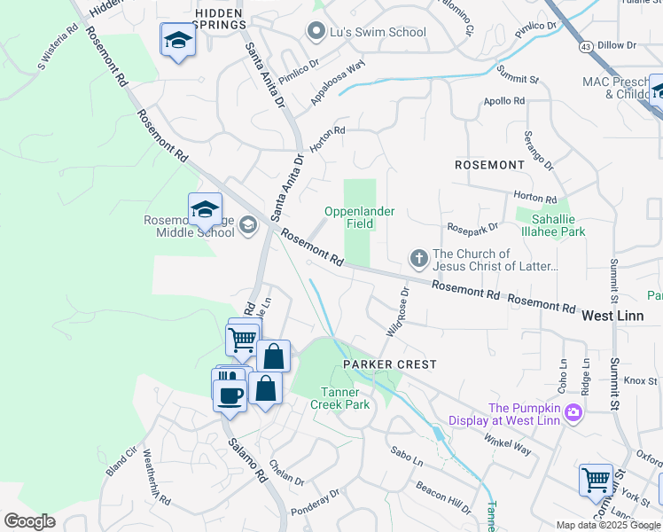 map of restaurants, bars, coffee shops, grocery stores, and more near 5135 Heron Dr in West Linn