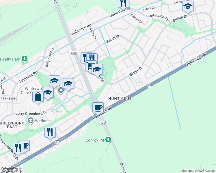 map of restaurants, bars, coffee shops, grocery stores, and more near 16 Briston Private in Ottawa