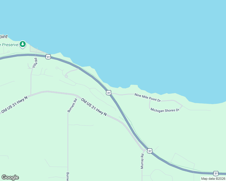 map of restaurants, bars, coffee shops, grocery stores, and more near 7340-7586 Nine Mile Point Dr in Charlevoix