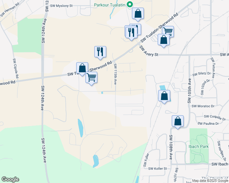 map of restaurants, bars, coffee shops, grocery stores, and more near in Tualatin