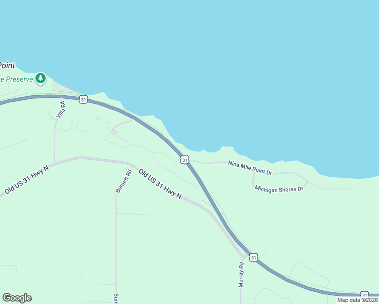 map of restaurants, bars, coffee shops, grocery stores, and more near 7340-7586 Nine Mile Point Dr in Charlevoix
