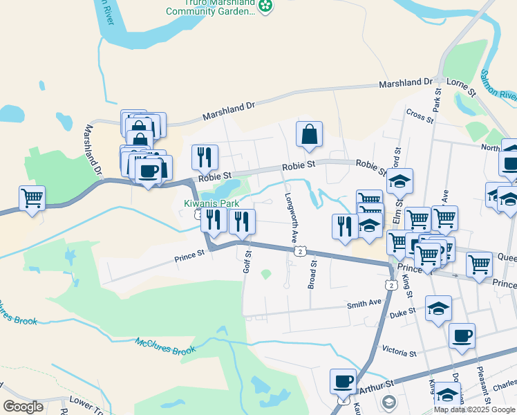map of restaurants, bars, coffee shops, grocery stores, and more near 4 Windemere Court in Truro