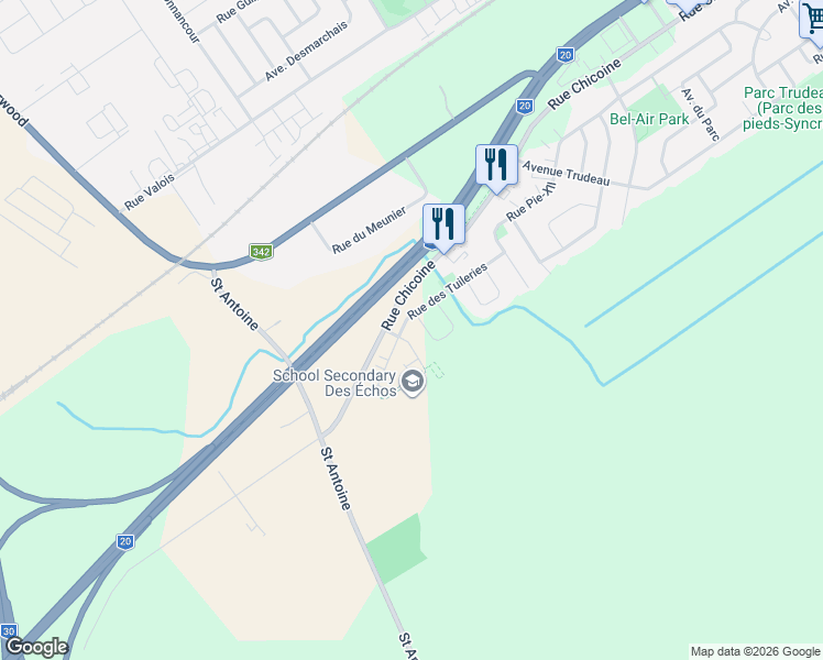 map of restaurants, bars, coffee shops, grocery stores, and more near 900 Rue des Tuileries in Vaudreuil-Dorion