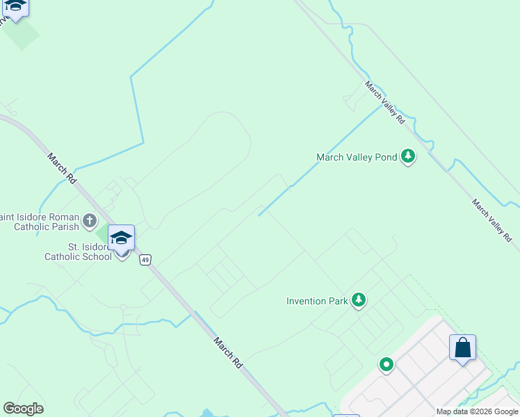 map of restaurants, bars, coffee shops, grocery stores, and more near Linseed Road in Ottawa
