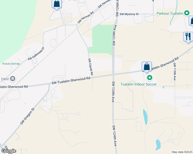 map of restaurants, bars, coffee shops, grocery stores, and more near 12822 Southwest Tualatin-Sherwood Road in Tualatin