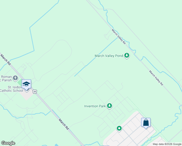 map of restaurants, bars, coffee shops, grocery stores, and more near 1027 Calendula Place in Ottawa