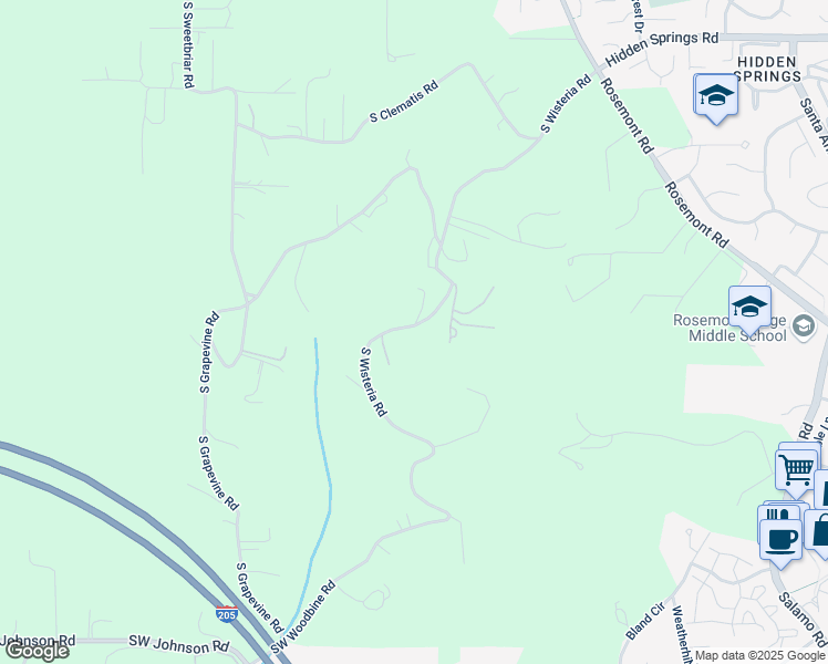 map of restaurants, bars, coffee shops, grocery stores, and more near 21626 South Wisteria Road in West Linn
