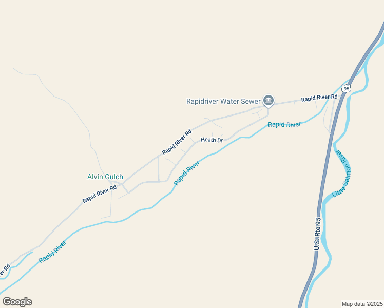 map of restaurants, bars, coffee shops, grocery stores, and more near 45 Heath Drive in Riggins