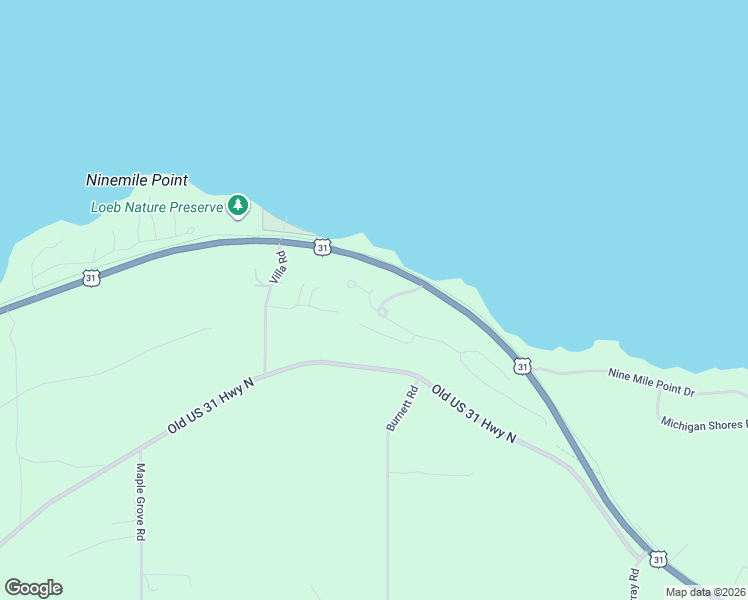 map of restaurants, bars, coffee shops, grocery stores, and more near Michigan Heights Drive in Charlevoix