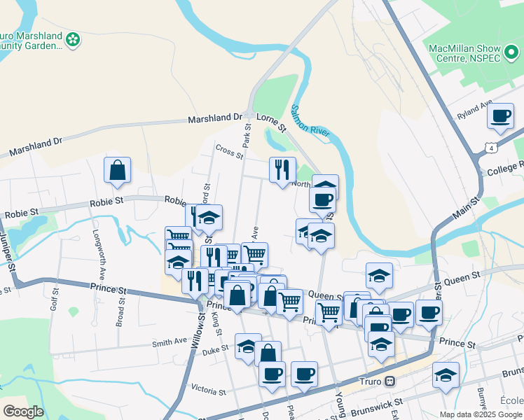 map of restaurants, bars, coffee shops, grocery stores, and more near 63 Normandy Avenue in Truro