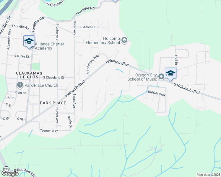map of restaurants, bars, coffee shops, grocery stores, and more near 16429 Oaktree Terrace in Oregon City
