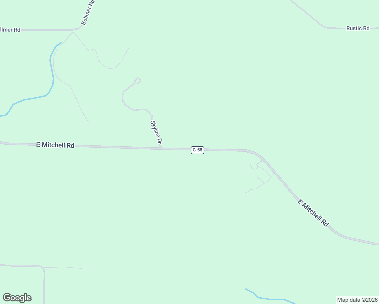 map of restaurants, bars, coffee shops, grocery stores, and more near 5515 East Mitchell Road in Petoskey