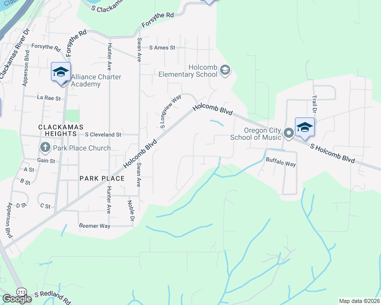 map of restaurants, bars, coffee shops, grocery stores, and more near 16465 Oaktree Terrace in Oregon City