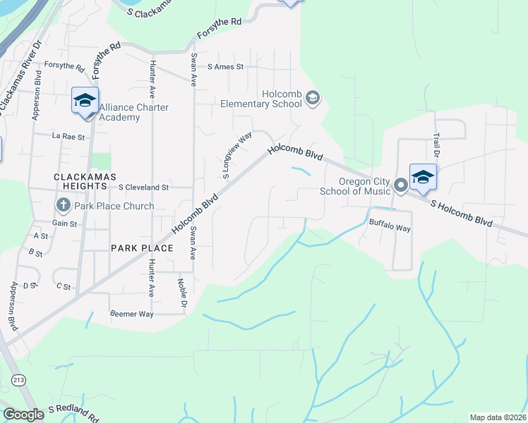 map of restaurants, bars, coffee shops, grocery stores, and more near 16465 Oaktree Terrace in Oregon City