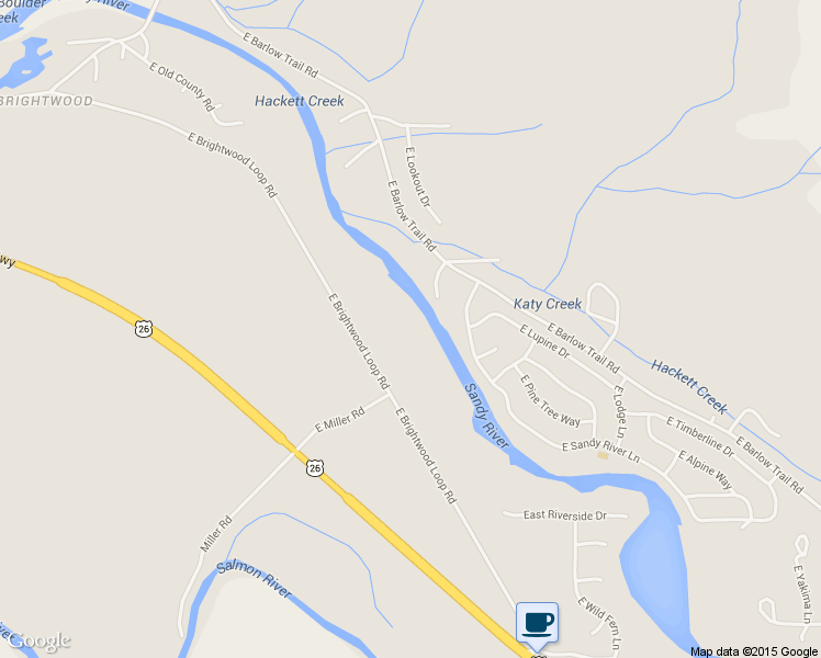 map of restaurants, bars, coffee shops, grocery stores, and more near 64265 East Brightwood Loop Road in Mount Hood Village