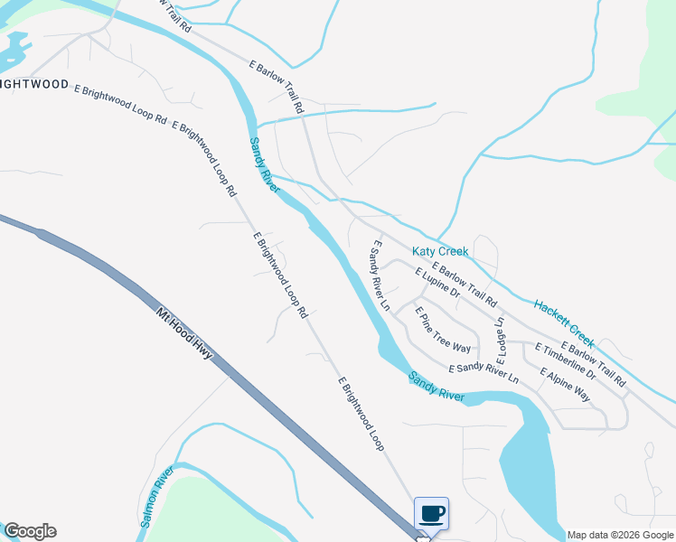 map of restaurants, bars, coffee shops, grocery stores, and more near 64265 East Brightwood Loop Road in Mount Hood Village