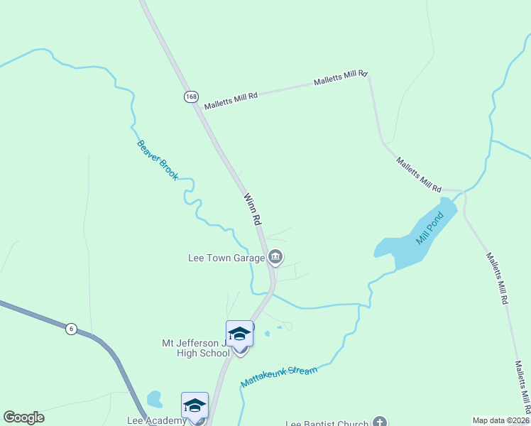 map of restaurants, bars, coffee shops, grocery stores, and more near 177 Winn Road in Lee