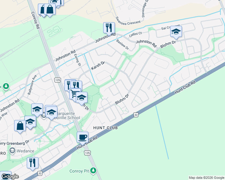 map of restaurants, bars, coffee shops, grocery stores, and more near in Ottawa