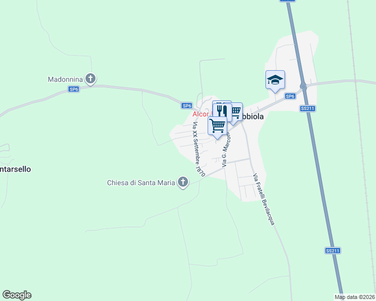 map of restaurants, bars, coffee shops, grocery stores, and more near 7 Via Colli Don Ernesto in Nibbiola