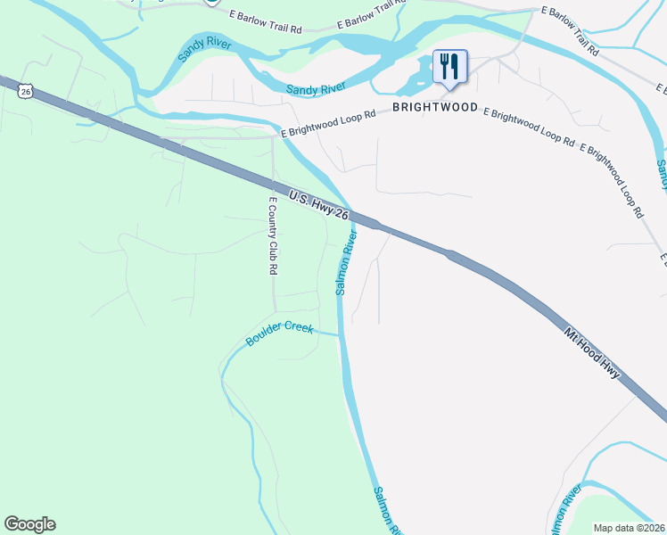 map of restaurants, bars, coffee shops, grocery stores, and more near 21100 East Country Club Loop in Clackamas