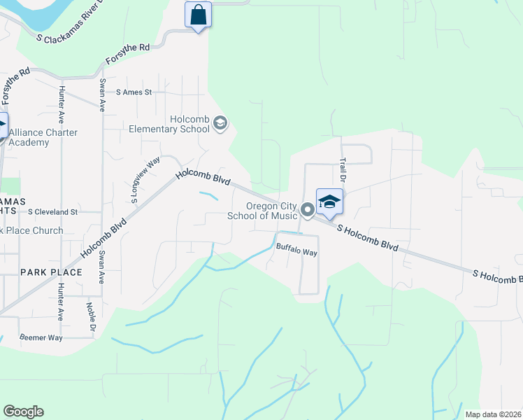 map of restaurants, bars, coffee shops, grocery stores, and more near 16226 Tracey Lee Court in Oregon City
