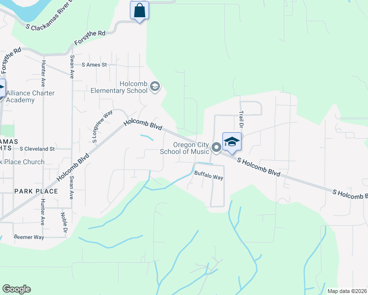 map of restaurants, bars, coffee shops, grocery stores, and more near 16226 Tracey Lee Court in Oregon City