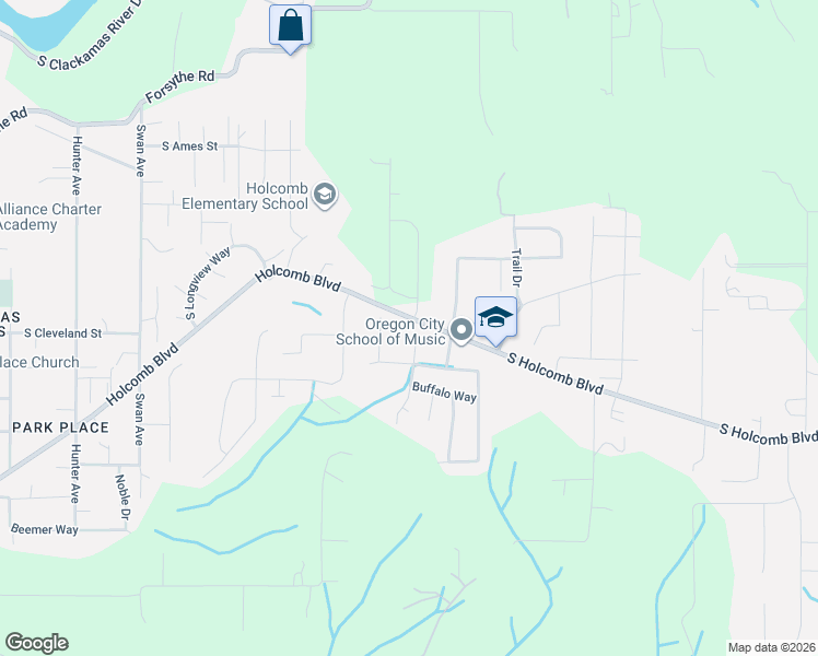 map of restaurants, bars, coffee shops, grocery stores, and more near 16259 Steph Court in Oregon City