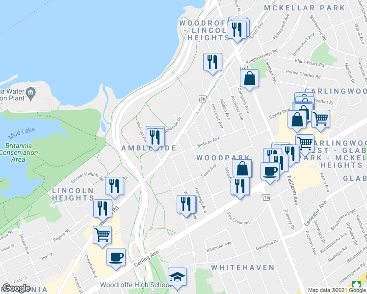 map of restaurants, bars, coffee shops, grocery stores, and more near in Ottawa