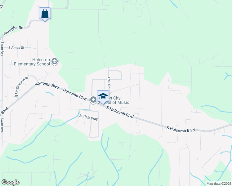 map of restaurants, bars, coffee shops, grocery stores, and more near 16140 Trail Drive in Oregon City