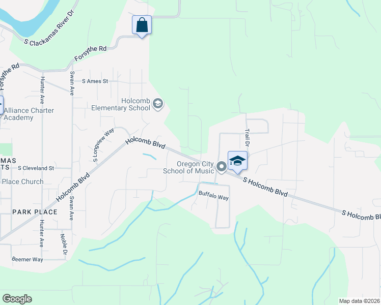 map of restaurants, bars, coffee shops, grocery stores, and more near 15736 Godon Way in Oregon City