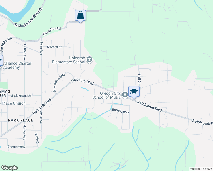 map of restaurants, bars, coffee shops, grocery stores, and more near 16073 Barlow Trail Ln in Oregon City