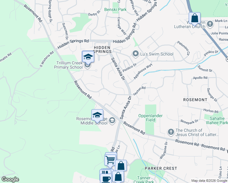 map of restaurants, bars, coffee shops, grocery stores, and more near 6111 Churchill Downs Drive in West Linn