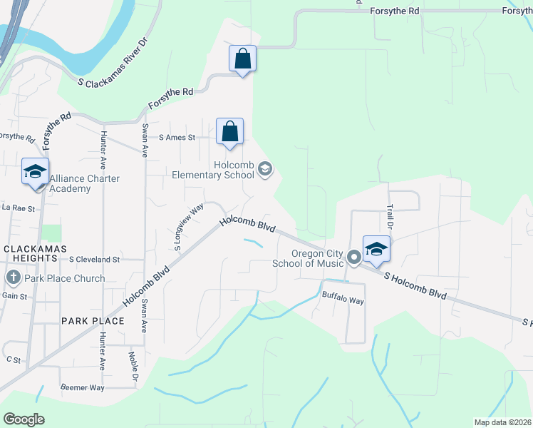 map of restaurants, bars, coffee shops, grocery stores, and more near 15752 Godon Way in Oregon City