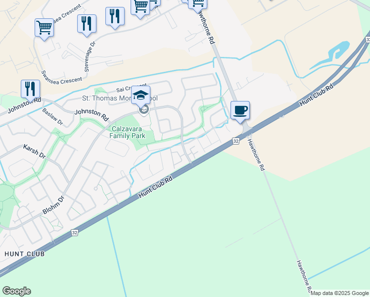 map of restaurants, bars, coffee shops, grocery stores, and more near in Ottawa
