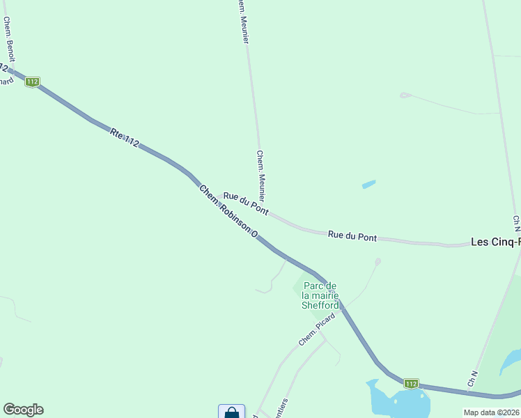 map of restaurants, bars, coffee shops, grocery stores, and more near 455 Rue du Pont in Estrie