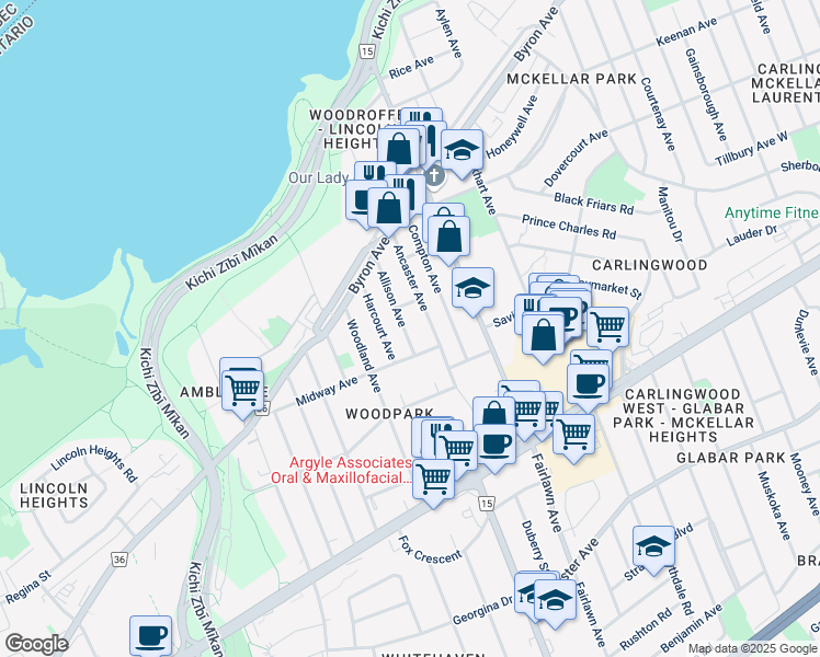 map of restaurants, bars, coffee shops, grocery stores, and more near 237 Allison Avenue in Ottawa