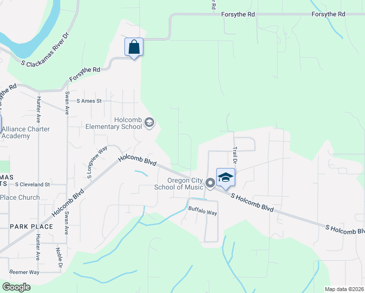 map of restaurants, bars, coffee shops, grocery stores, and more near 16061 Winston Drive in Oregon City