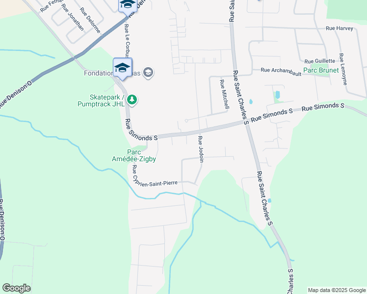 map of restaurants, bars, coffee shops, grocery stores, and more near 12 Rue Cormier in Granby
