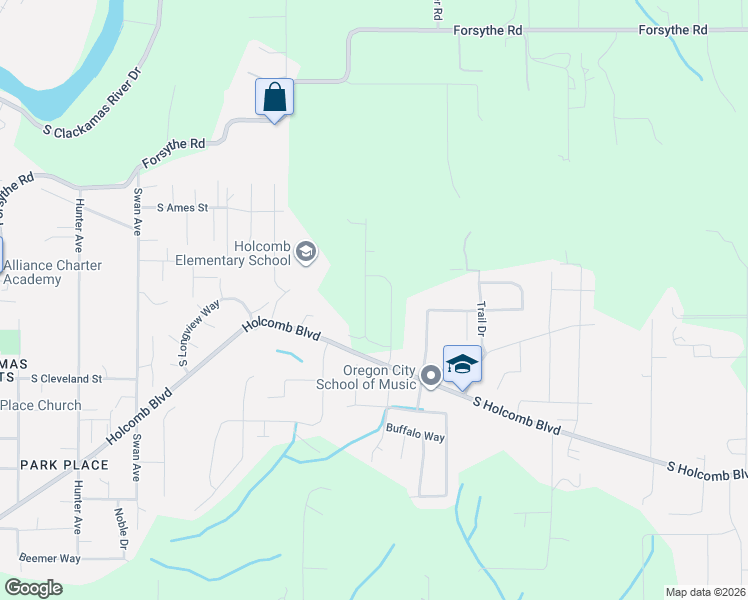 map of restaurants, bars, coffee shops, grocery stores, and more near 16061 Winston Drive in Oregon City