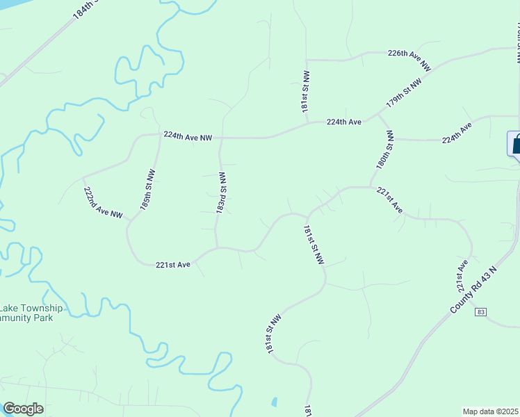 map of restaurants, bars, coffee shops, grocery stores, and more near 18174 221st Avenue Northwest in Big Lake