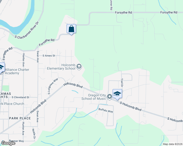 map of restaurants, bars, coffee shops, grocery stores, and more near 16017 Barlow Trail Ln in Oregon City