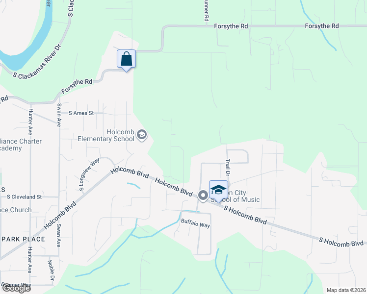 map of restaurants, bars, coffee shops, grocery stores, and more near 16061 Winston Drive in Oregon City