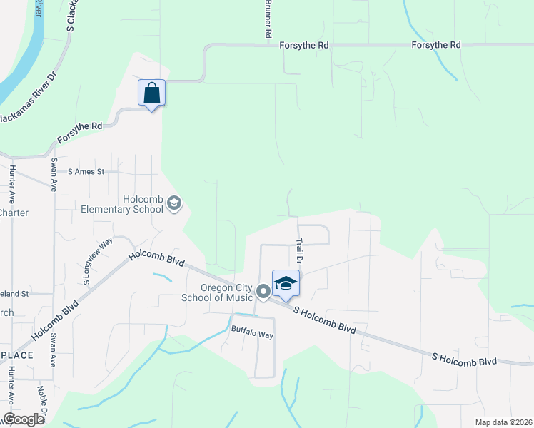 map of restaurants, bars, coffee shops, grocery stores, and more near 15990 South Umberview Lane in Oregon City