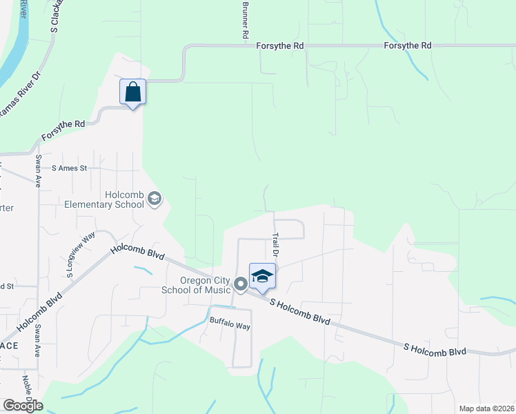 map of restaurants, bars, coffee shops, grocery stores, and more near 15990 South Umberview Lane in Oregon City